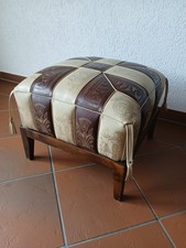 Orientalischer Fuß-Hocker, Sitz-Hocker 1960er, Goldprägungen (Alt-Ägyptisch) 