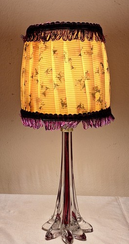 Tischlampe glasfuß lila - tischlampe,