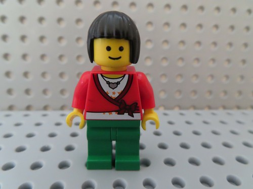 Lego figur town - frau, rotes