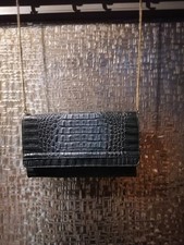 Handtasche Damen dunkelblau Lederoptik 25 cm lang, 15,5 cm hoch