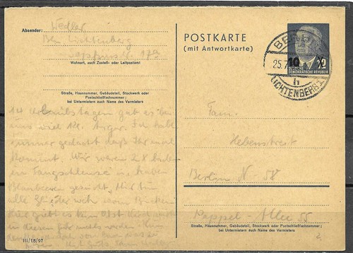 Ddr 1955 ganzsachen - ddr, f