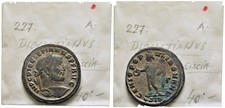 FITZ Rom Diocletian Follis AD 295 Siscia Genius Tetrarchy Silvered µFIM1770