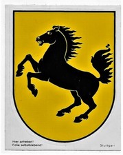 Stuttgart Stadtwappen Aufkleber / Sticker 12,5 x 10 cm Top Zustand