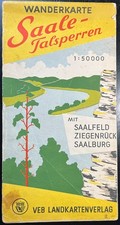 alte DDR Wanderkarte  Saaletalsperren  1957