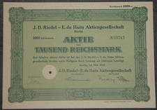 J. D. Riedel - E. De Haen Aktiengesellschaft 1942 1000 RM