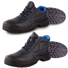 Arbeitsschuhe S3 Sicherheitsschuhe Schutzschuhe Leder Bauschuhe schwarz Gr.36-48