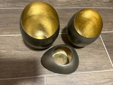 Bungalow Denmark Teelichthalter Gold