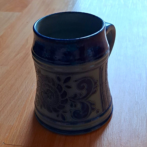 Blau grau keramik bierkrug l - keramik, 1