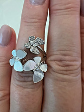 Ring Sterlingsilber 925 Damen Echtschmuck Zirkonia Perlmutt Neu Eliteschmuck