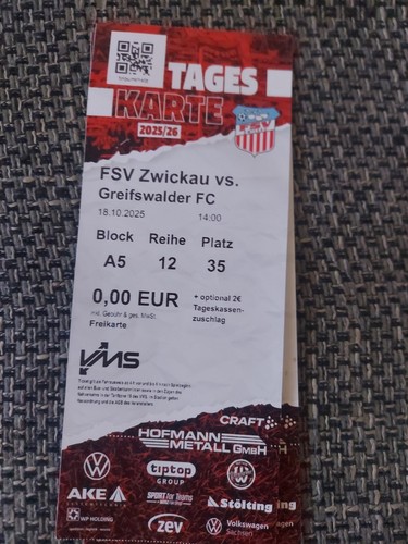 Sammler ticket fsv zwickau - ticket,