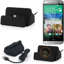 Dockingstation für HTC One (M8) schwarz Lade Station Micro USB Dock Kabel