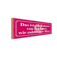 Holzschild 10x27 cm Zuhause