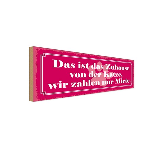 Holzschild 10x27 zuhause - cm,