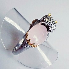 Cabochon Rosenquarz Ring 925