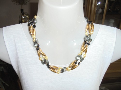 Halskette gold grau - gold,,