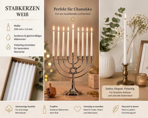 Chanukka kerzen stabkerzen - chanukka,