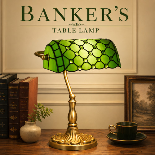 Banker tischlampe tiffany - tiffany, stil