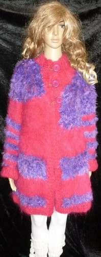 Jacke strickjacke langhaar - jacke,