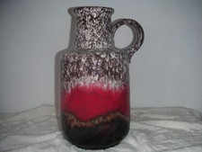 große lava henkelvase 60er-70er Vintage Rot Vase 40cm H XXL  Scheurich ???