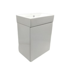 Tiny Badmöbel Set Badezimmermöbel Weiß Hochglanz 45 cm Kompakt praktisch elegant