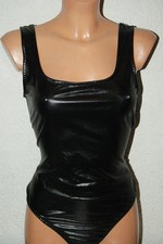 String - Body * Mieder schwarz " Knautschlackleder " WETLOOK Glanz Gr. L