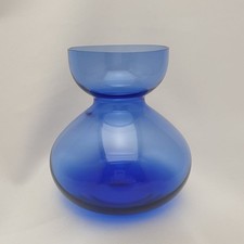 Hyazinthenglas Glas Hyazinthen Vase Retro Blau Vintage dünn 70er 13cm