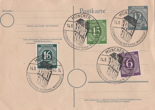 Postkarte mit vier