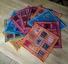 Deko Kissenbezug Kissenhülle Pillowcase Brokat Patchwork India Ethno ca. 35 cm