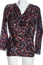 HUGO BOSS Schlupf-Bluse Damen Bluse Gr. DE 36 weiß-braun-blau Casual-Look