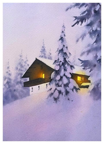 Originales gemälde aquarell - ,