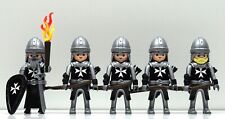 5 x BOGENSCHÜTZE MALTESER SCHWARZ PLAYMOBIL Kreuzritter Crusader Custom - RAR !