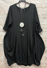 Moonshine Fashion Ballon Kleid Tunika Lagenlook Übergröße 46 48 50 Neu schwarz