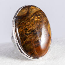 a Silber Ring Silberring schimmerndes Tigerauge faszinierende Zeichnung Gr. 52