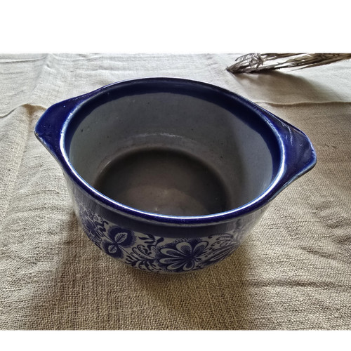 Steinzeugschüssel blau grau