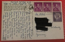 Postkarte: San Francisco Golden Gate Bridge, 1961 Air Mail Berkeley USA