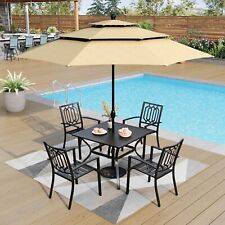 6 Stück Gartenlounge Gartenset Gartengarnitur Gartenmöbel mit Regenschirm Beige