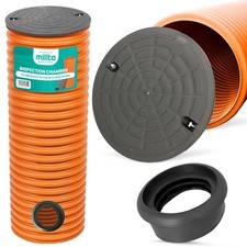 Steighrohr Kanalschacht Revisionsschacht DN315 Deckel Schwarz Dichtung 110 mm