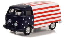 VW Volkswagen T1 Type 2 Bus / Panel Van - 1964 - US Flag - Greenlight 1:64