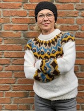 Alpaka-Pullover Gr. M handgestrickt