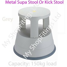 Kick Step Hocker Swift Metall Schwerlast Roll Around rutschfeste Leiter grau weiß