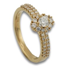 CHRIST Brillant Gold Ring 585 14 Kt Gelbgold 0,56 Ct Diamant Damen Wert 1990,-