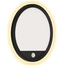 Telefunken LED Außenwandleuchte Schwarz Ø28cm IP44 15W Neutralweiß 4000K Sensor