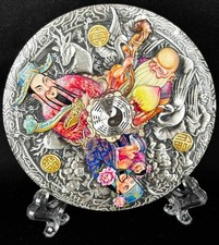 Fu Lu Shou-Die drei Sterne   Tuvalu 2021   5 oz Silber Münze