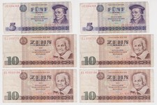 3 Banknoten 5 und 10 Mark DDR