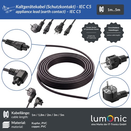 Netzkabel schuko auf - schuko, c5