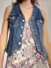 Molly Bracken Jeans Weste Gilet Gr. M Hippie Ibiza 70er Neu 