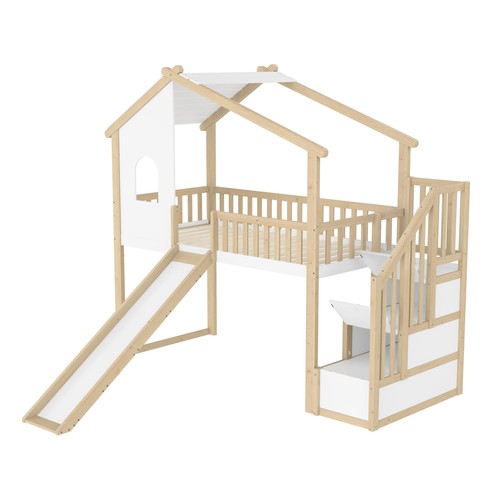 Sonnenh etagenbett weiß natur - etagenbett, weiß/natur