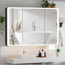 Buildonely Spiegelschrank (mit Kratzer und Delle) Bad mit Beleuchtung 90 x 70