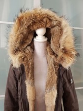 Maze Parka Mantel Jacke Echtpelz Kaninchen Waschbär Gr. S Anthrazit neuwertig 