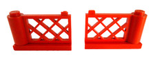 2 x LEGO® 3186/3187 City,Gitter Zäune&Tore rot gebraucht wie auf dem Foto.